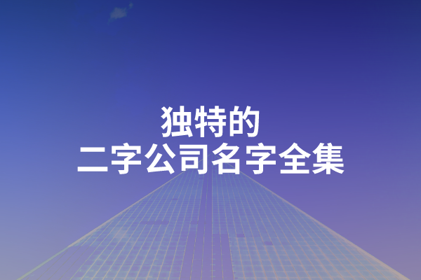独特的二字公司名字全集